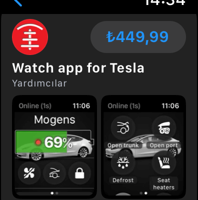 Apple Watch App for Your Tesla Vehicle