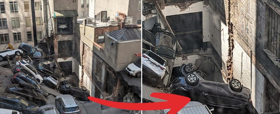 Garage collapsed in New York Sounded like an explosion