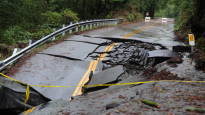 Landslide wreaks havoc in California video shows yard crumbled