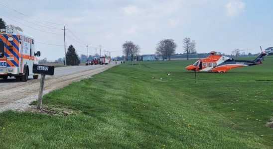 Motorcyclist flown to hospital after crash with vehicle near St