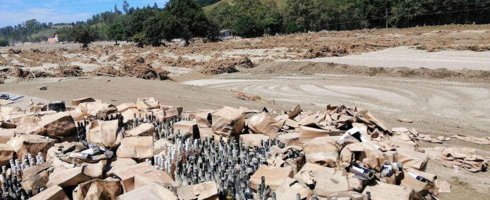 Tens of thousands of wine bottles are dug out of