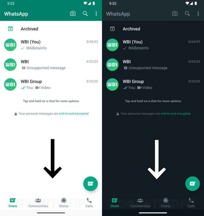 WhatsApp updates the interface on the Android side