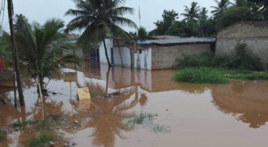 flooded neighborhoods of Lome and many families without housing