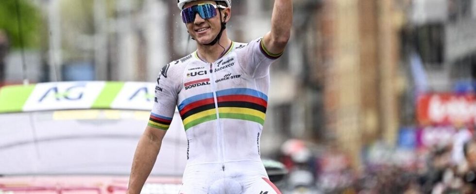 the Belgian Remco Evenepoel wins Liege Bastogne Liege Pogacar abandons