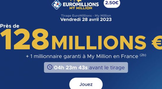 the draw for Friday April 28 2023 128 million euros