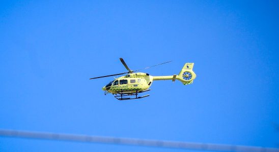 An injured person in a boat fire in the Stockholm