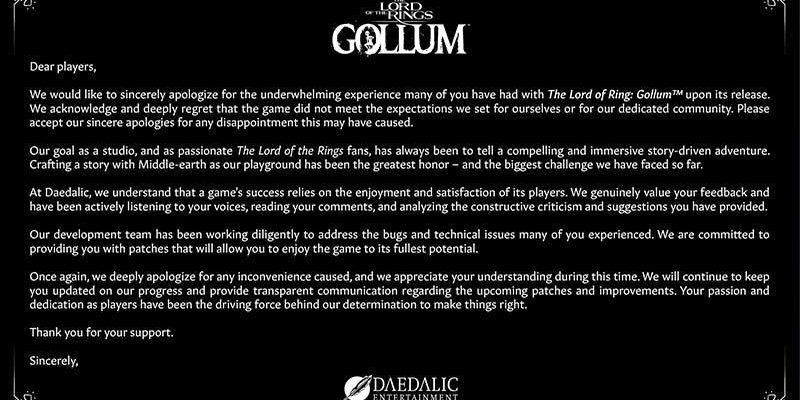 Apology for Gollum