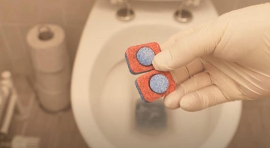 He puts dishwasher tablets in the toilet watch what