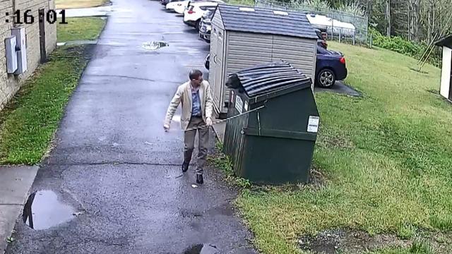 He suddenly came out of the garbage can the school