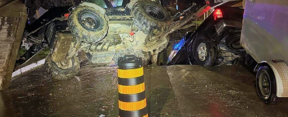 Impaired charge laid after driver goes around road closed sign plunges