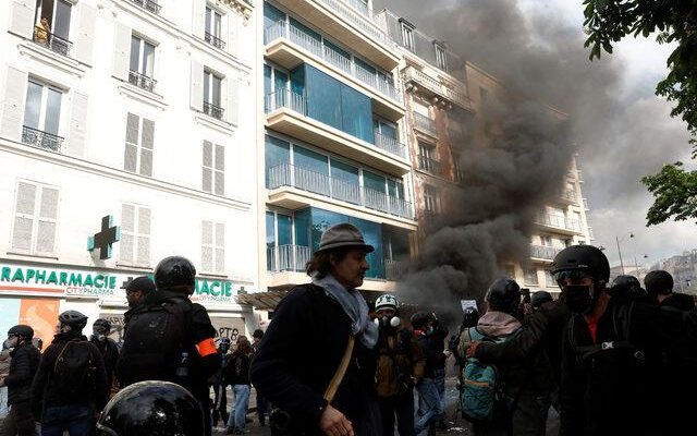 In France people took to the streets on May 1