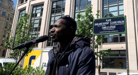 Journalist Olivier Dubois present during a tribute to Ghislaine Dupont