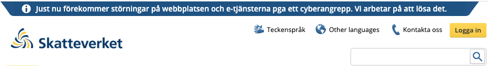Latest news Cyber ​​attack against the Swedish Tax Agency