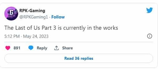 Naugth Dog may be working on Last of Us Part