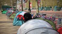 On the streets of London some camp out for days