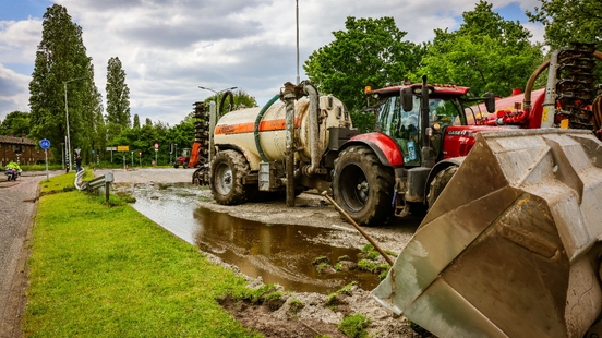 Road full of poop slurry tank with 8 tons of