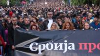 Tens of thousands of Serbs demonstrated again against violence