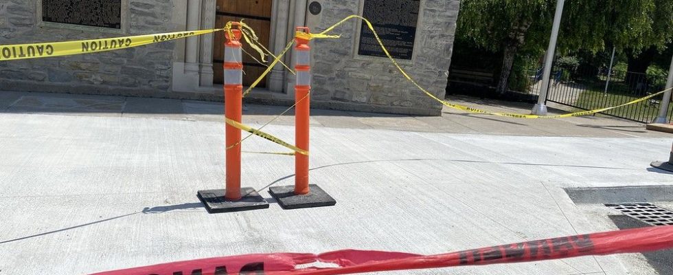 1687807027 Crosswalk at Carillon Tower desecrates war memorial Simcoe Legion president