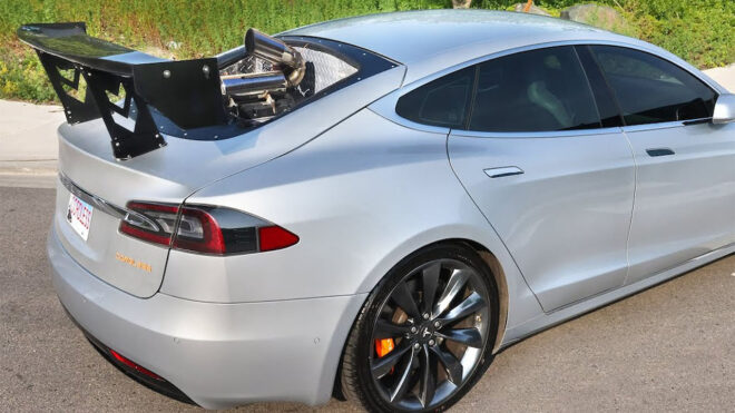 A Tesla Model S that offers a range of 2500