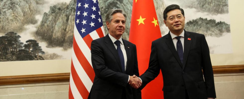 China Qin Gang mad diplomat receives his American counterpart