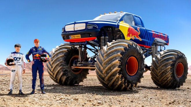 Max Verstappen and Yuki Tsunoda drive Monster Truck Video