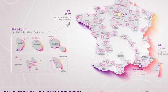 Olympic flame of the Paris 2024 Olympic Games dates map