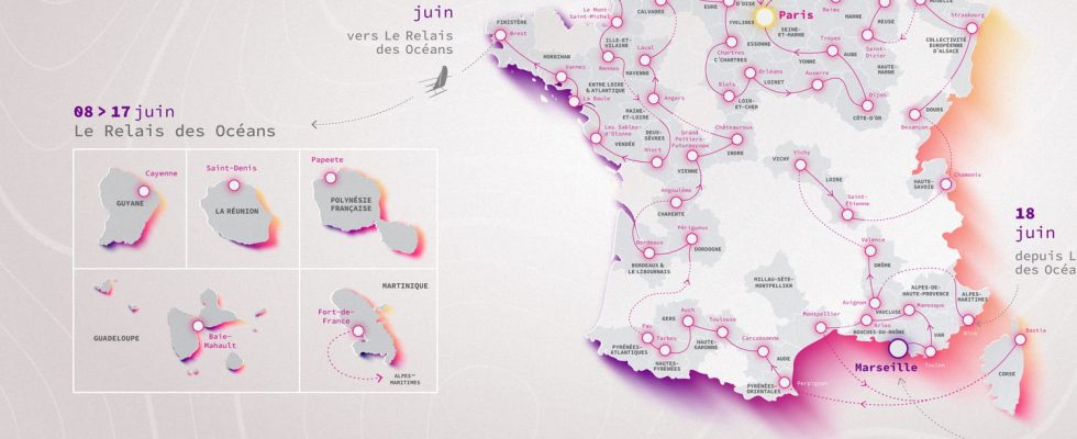 Olympic flame of the Paris 2024 Olympic Games dates map