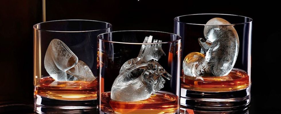 Organ shaped ice cubes to raise awareness of excessive alcohol consumption