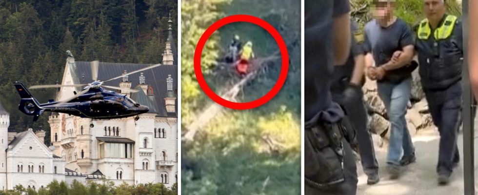 Tourists pushed down the 50 meter cliff at Neuschwanstein Castle