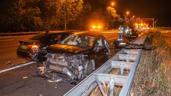 Truck driver ignores red cross and hits two cars