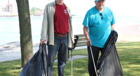 Volunteers tidy the shoreline in Point Edward and Sarnia