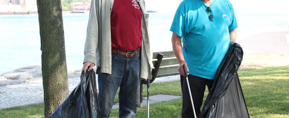 Volunteers tidy the shoreline in Point Edward and Sarnia