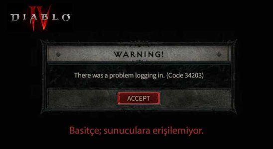 What is Diablo 4 34203 error code