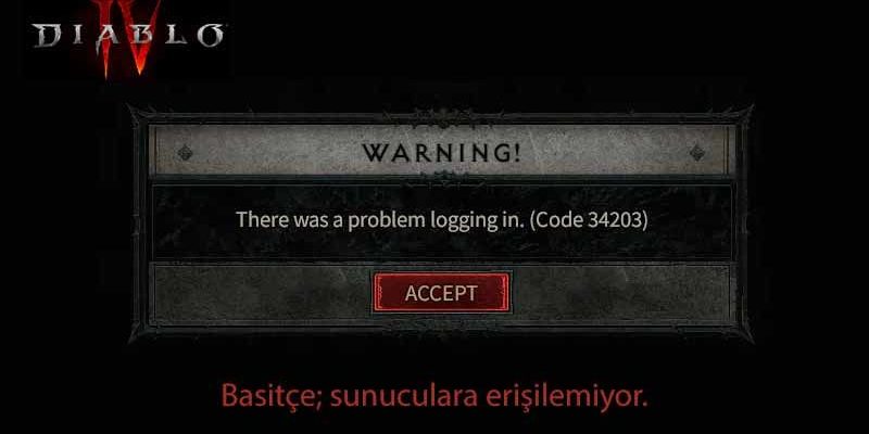 What is Diablo 4 34203 error code