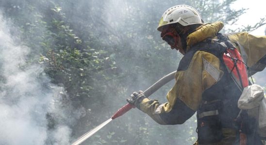 the fight of French firefighters against fires in Canada