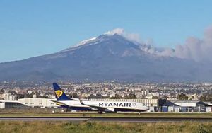 Catania airport terminal A reopening sled