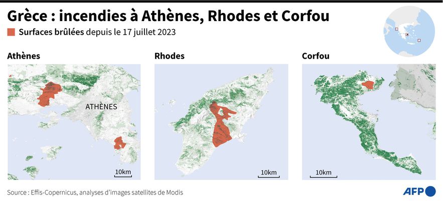 Devastating fires thunderstorms The climate is unleashed in Greece and