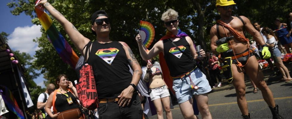 Hungary a Pride March in Budapest to protest against the