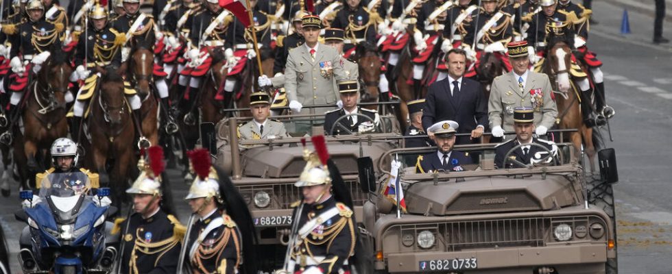 July 14 the armies parade on the Champs Elysees in front