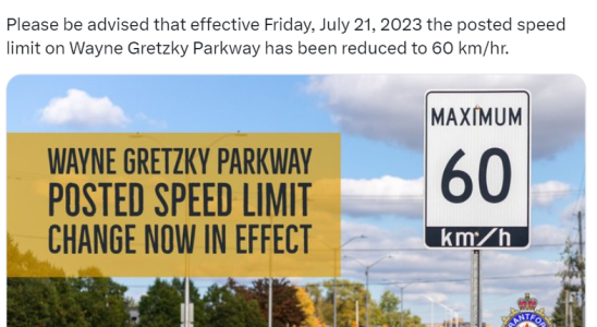 Reduction in speed limit on Wayne Gretzky Parkway approved in