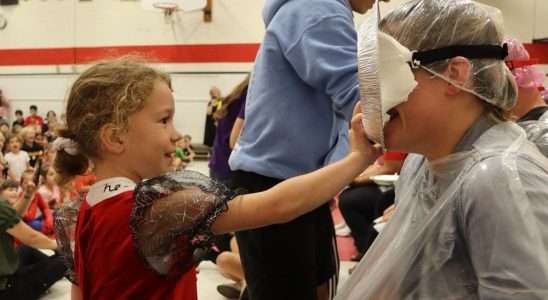 Sarnia school staff take pies in the face to aid