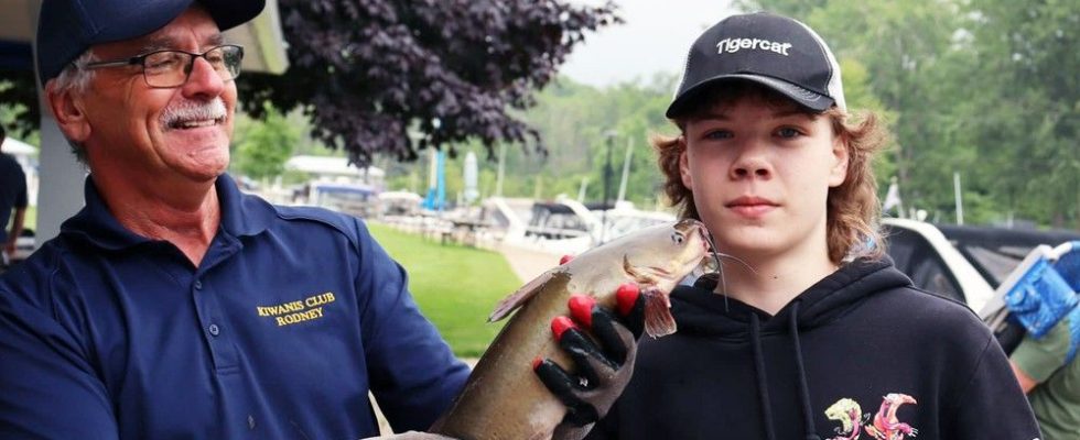 Smiling faces at the annual Kiwanis Club of Rodney fishing