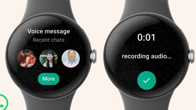 The promised WhatsApp app for the Wear OS 3 smartwatch