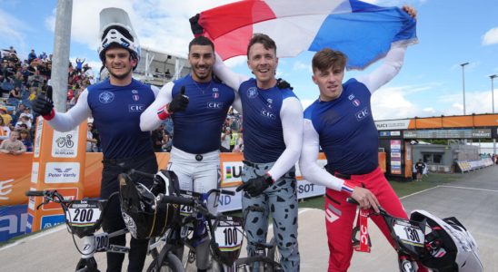 French triple in BMX racing Mahieu in gold