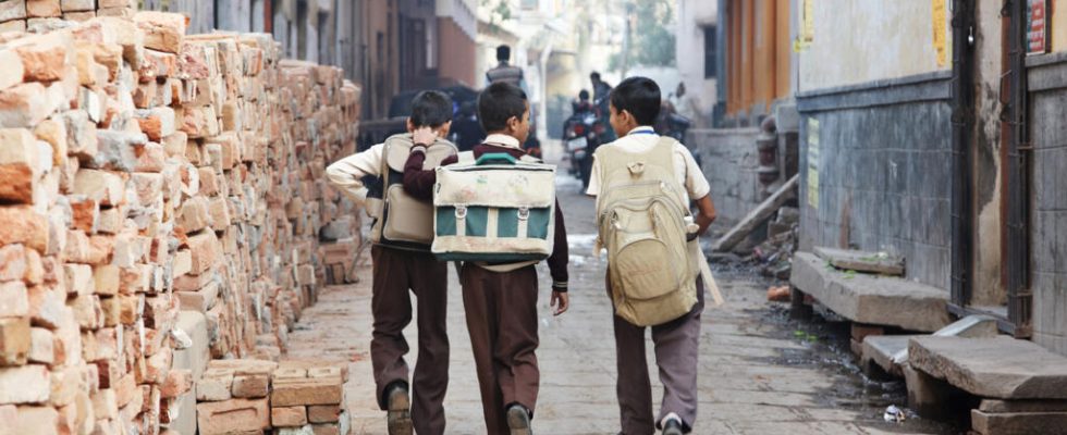 In India a teacher orders her students to beat a