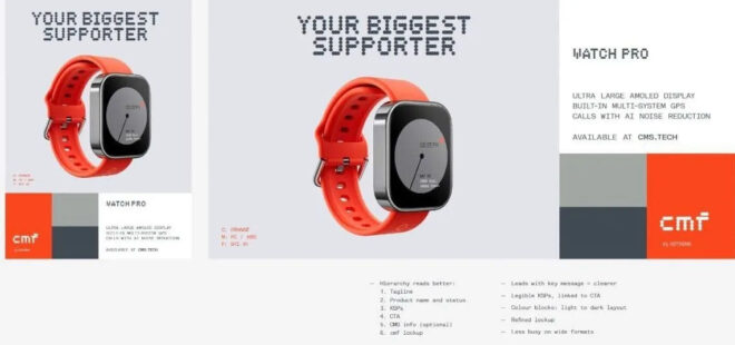 Nothings first smartwatch with the signature CMF appeared