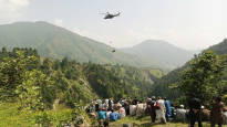 The first children have been rescued from a gondola lift