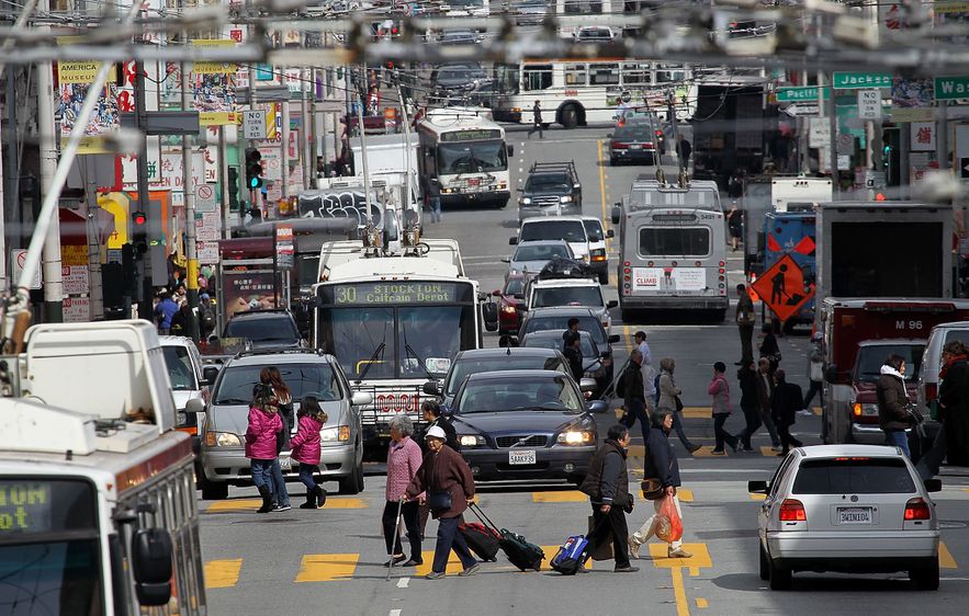 Stockton Street in San Francisco on March 26, 2012