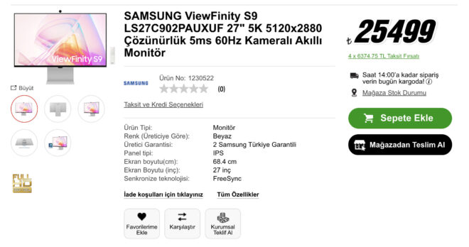 1693816905 953 5K monitor Samsung ViewFinity S9 goes on sale in Turkey