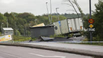 A huge landslide in Sweden the highway moved 500